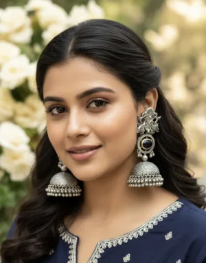 Antique Silver Dome Earrings