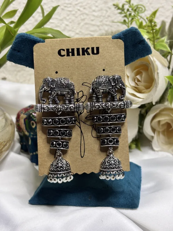 Tribal Oxidized Earrings - Image 4