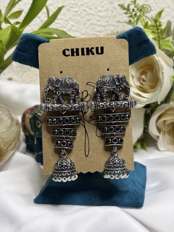 Tribal Oxidized Earrings - Image 3