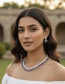 Royal Blue & Diamond Zircon Necklace set