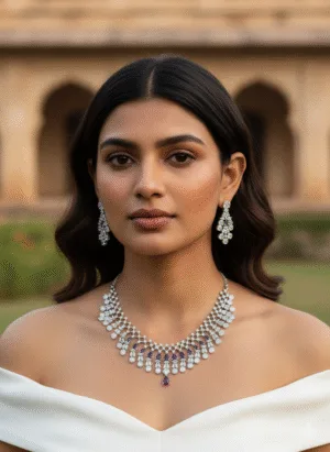 Designer Blue Stone Statement necklaces set