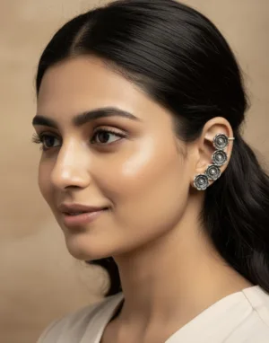 🌸 Floral Design Cuff Earrings