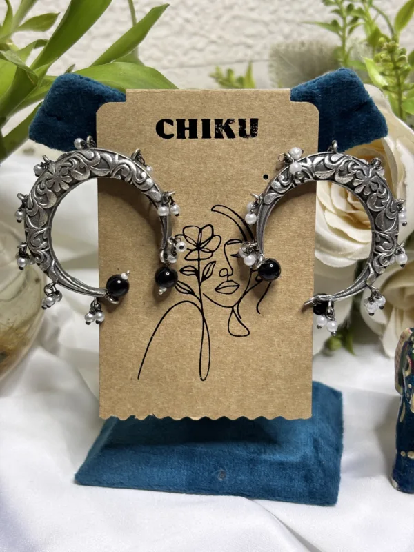 🌸 Everyday Oxidized Silver Earrings - Image 3