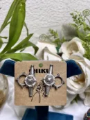 🌸 German Silver Oxidised Long Earrings 🌸