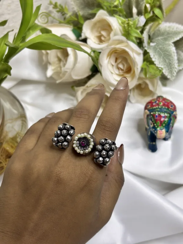 🌙 Stylish Oxidized Adjustable Ring - Image 3