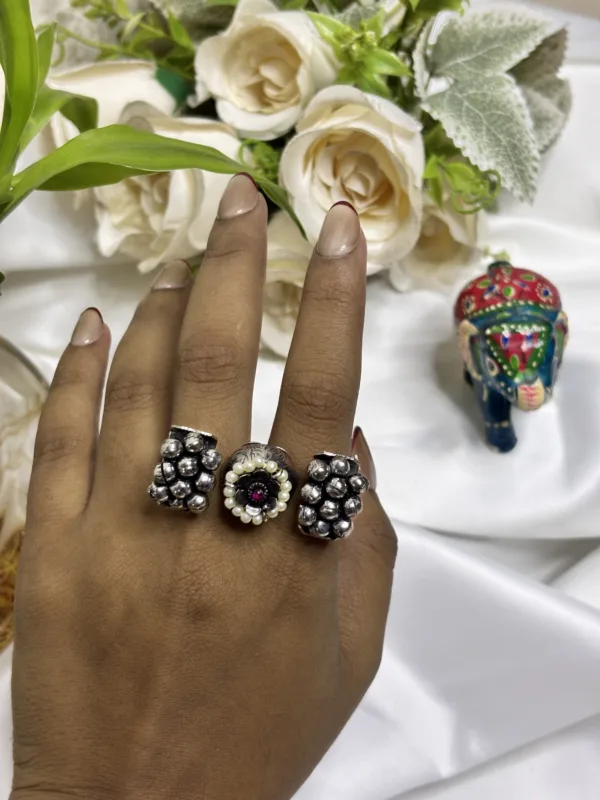 🌙 Stylish Oxidized Adjustable Ring - Image 2