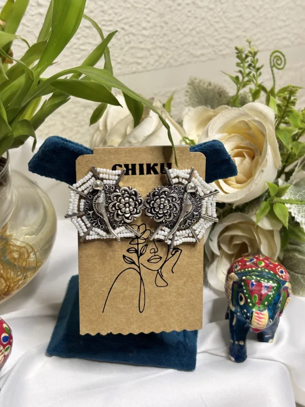 ✨ Festive Glow German Silver Earrings - Image 2