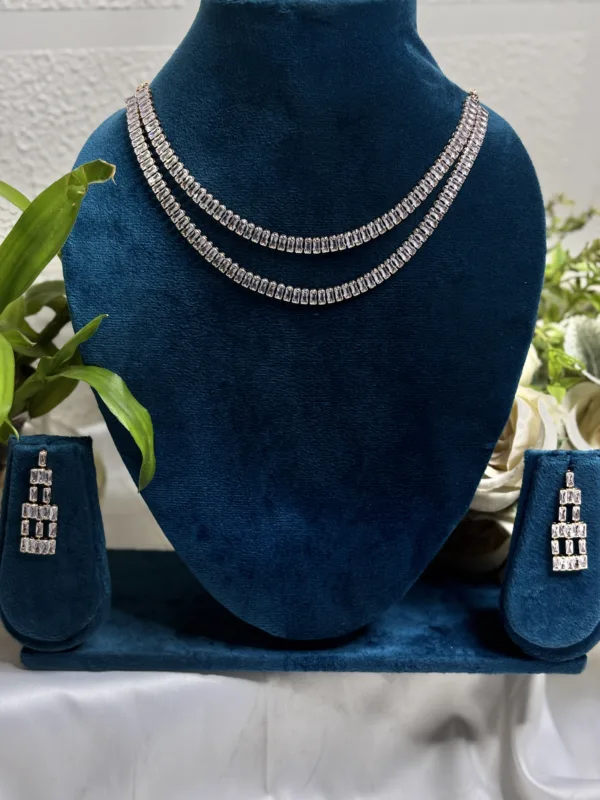 Elegant Double Layer Diamond Necklace - Image 2
