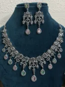 Royal Green & Pink Stone Bridal necklaces