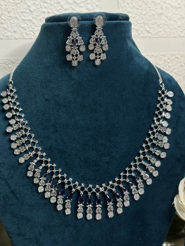 Designer Blue Stone Statement necklaces set - Image 2
