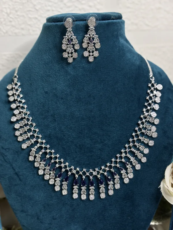 Designer Blue Stone Statement necklaces set - Image 3