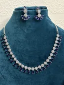 Royal Blue & Diamond Zircon Necklace set