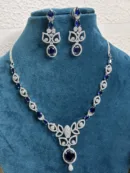 Luxury Blue Sapphire-Inspired Necklace set
