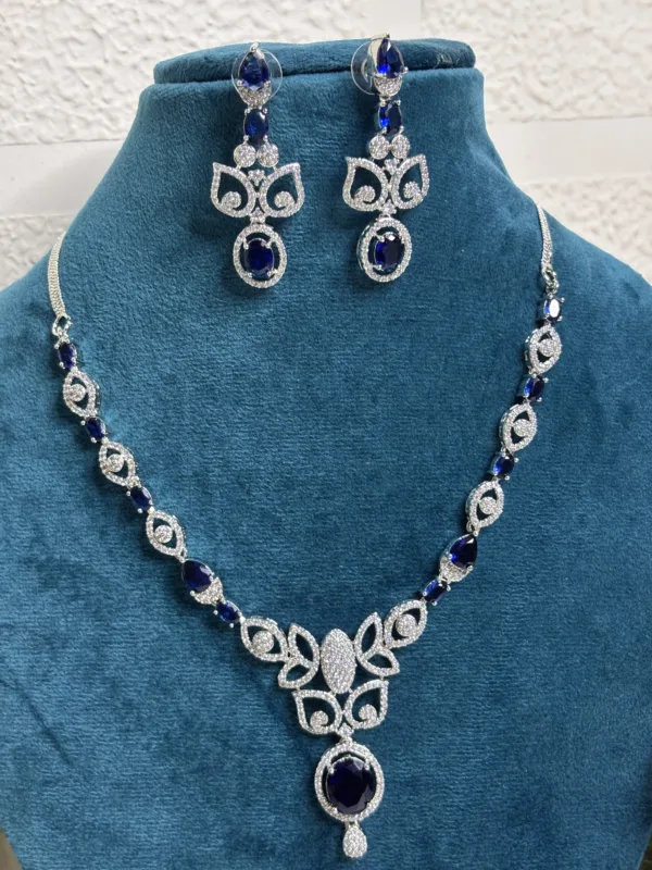 Luxury Blue Sapphire-Inspired Necklace set - Image 2