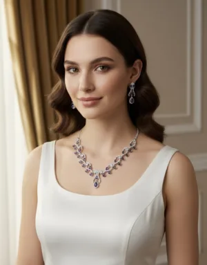 Sparkling Crystal Designer Necklace Set