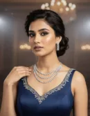 Classic Triple Layer Diamond Necklace Set